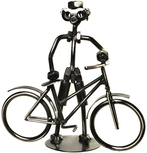 Deko Fahrrad Fahrradfahrer Schraubenmännchen Fahrrad aus Metall für Geldgeschenk Fahrrad oder als lustige Geschenkidee, kleines Geschenk für Radfahrer