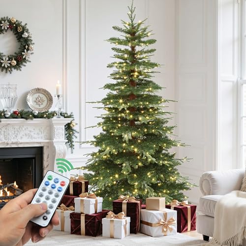 YITAHOME Pre-Lit Aspen Fir Artificial Christmas Tree 6.5ft with Remote,