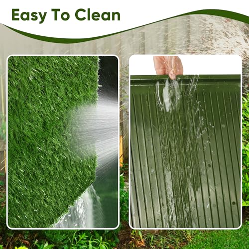 Image of Dog Grass Pad with Tray, 26''X26'' Artificial Turf Grass Potty, 2-Pack Reusable Puppy Pee Pads for Dogs, Portable Dog Litter Box for Indoor /Outdoor Potty Training Toilet