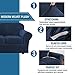 H.VERSAILTEX Modern Velvet Plush 4 Piece High Stretch Sofa Slipcover Strap Sofa Cover Furniture Protector Form Fit Luxury Thick Velvet Sofa Cover for 3 Cushion Couch, Machine Washable(Sofa,Navy)