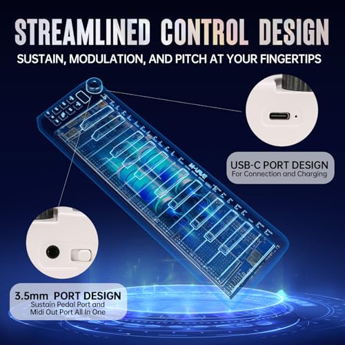 M-Vave 25 Key Usb Midi Keyboard Controller, Midi Controller With Bluetooth Responsive Synth Keys For Mac And Pc thumb #4