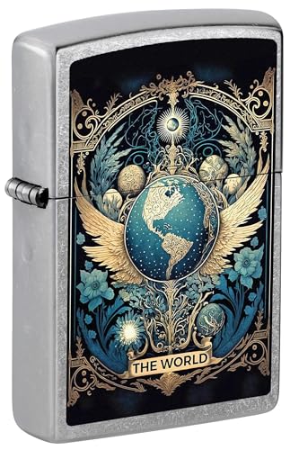 Encendedor Zippo The World Tarot Card Street Chrome miniatura 1