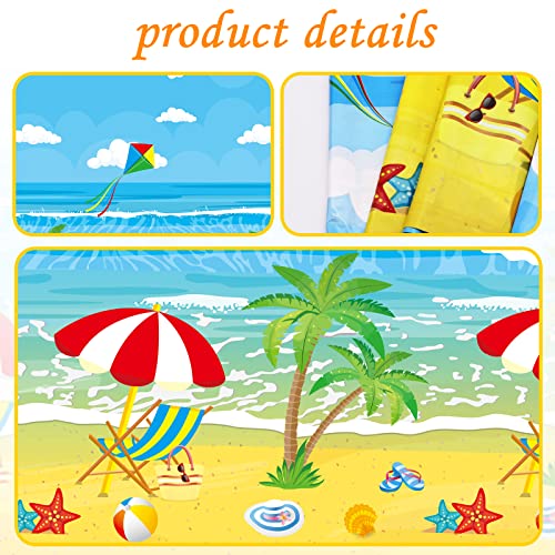 Summer Beach Tablecloth 2 Pack Plastic Hawaiian Party Decorations Pool Party Tablecloth Summer Table Cover Rectangular Table Baby Shower Outdoor Picnic Beach Theme Birthday Party Supplies 54 X 108’ #TOP4