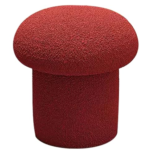 Moderno taburete de tocador rojo con reposapiés