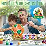 Paint Your Own Football Lamp Kit, Football Gifts for Boys, DIY 3D Night Light with Stickers, Art Supplies Crafts Kit for Kids, Christmas Birthday Gifts for Boys and Gifts Age 6 7 8 9 10 11 12+ - Image 3