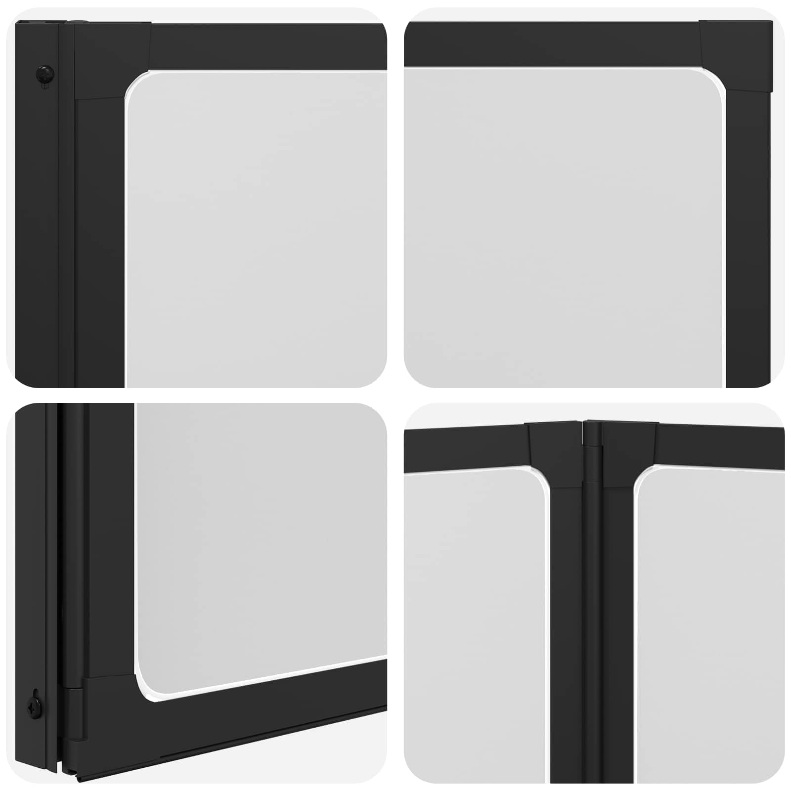 vidaXL Paroi de douche Noir 132 x 2 x 140 cm Aluminium et PP, Paravent de douche, moderne et rectangulaire, pliable, gain de place, panneau flexible pour votre salle de bain
