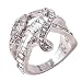 WensLTD Clearance! 2-in-1 Womens Vintage White Diamond Silver Engagement Wedding Band Ring Set (#7, Silver-4)