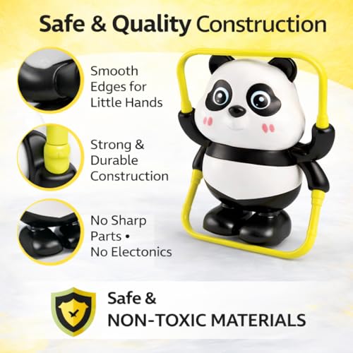 Image of Panda Wind Up Toy with Skipping | Cute Wobbling Panda Toy | Roly Poly Toys for Babies | Infant Interactive & Educational Toys for Toddlers 1-3 Years | Home Decor & Gift (Skipping Panda)