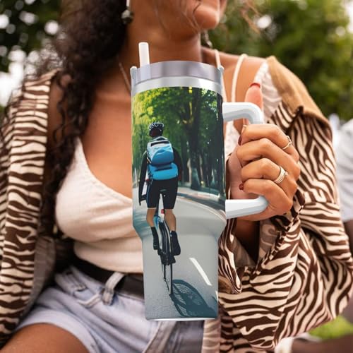 FSCEV Auto und Fahrrad 1,2 l Ice Bully mit Griff, Edelstahl, vakuumisoliert, Kaffee-Eisbecher, Wasserbecher