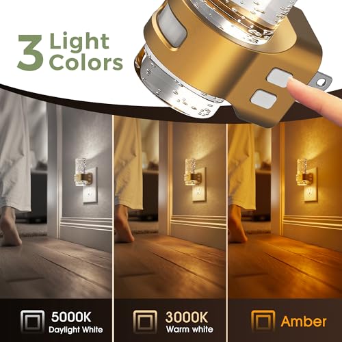 Image of L LOHAS LED Motion Sensor Night Light, 4 Pack Bubble Night Lights Plug into Wall,3CCT Color Temperature Change MINI Night-Light,Dimmable Nightlights with Dusk to Dawn Sensor for Rooms Bathroom Hallway