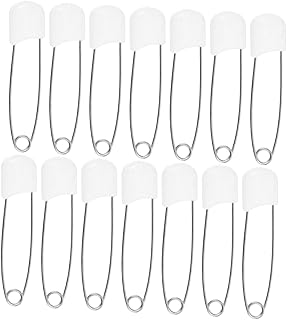 HOMSFOU 30 Piezas alfiler de pañal vivero Seguridad Grande alfileres de Seguridad para bebés pasadores de Seguridad alfiler de Ropa imperdibles de Gran tamaño Broche páginas Blanco