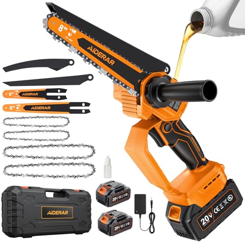 AIDERAR 8 Inch & 6 Inch Mini Chainsaw Cordless 2x 4.0Ah
