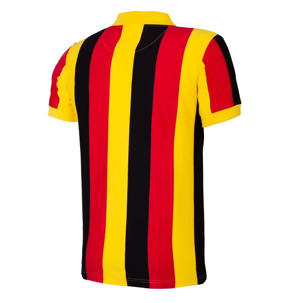 Copa - Camiseta de Fútbol - Hombre - Leones Negros 1974 - Retro - Manga Corta - Rojo/Amarillo - 100% algodón