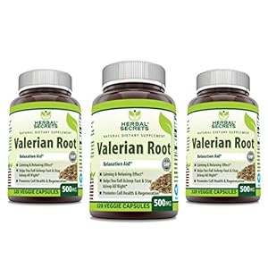 Herbal Secrets Valerian Root 500 Mg Veggie Capsules (Non-GMO)- Relaxation Aid* – Calming & Relaxing Effect, Promotes…