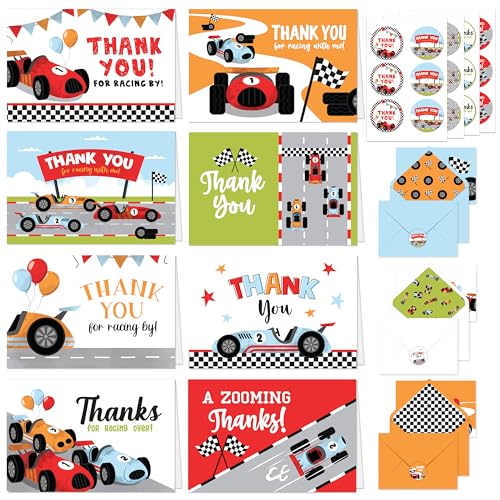 Carte de remerciement voiture pour anniversaire enfant : remerciez les invités du goûter