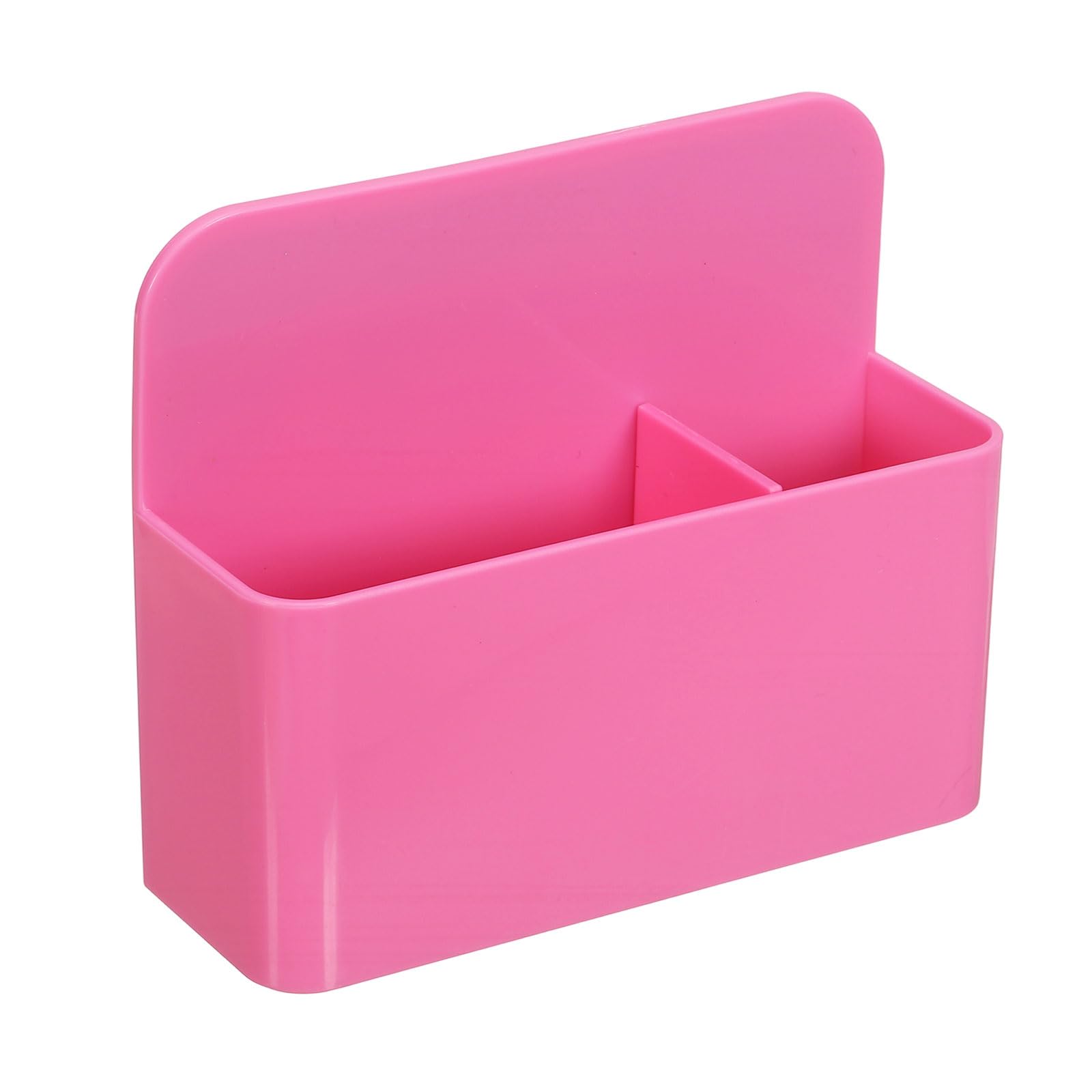 sourcing map Plastics Magnetic Pen Holder for Refrigerator, 4.72 x 1.57 x 3.94 Dry Erase Marker Holder for Whiteboard Magnet Locker Organizer Accessories, Pencil Cup, Pen Caddy, Rose Pink