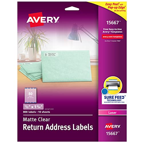 Étiquettes d'adresse de retour pour courriers professionnels Avery 15667 laser
