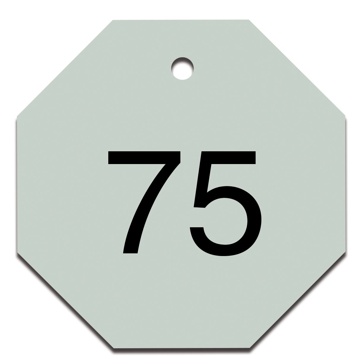 Etiquetas de plástico octogonales duraderas con numeración 51 a 75 para herramientas 3