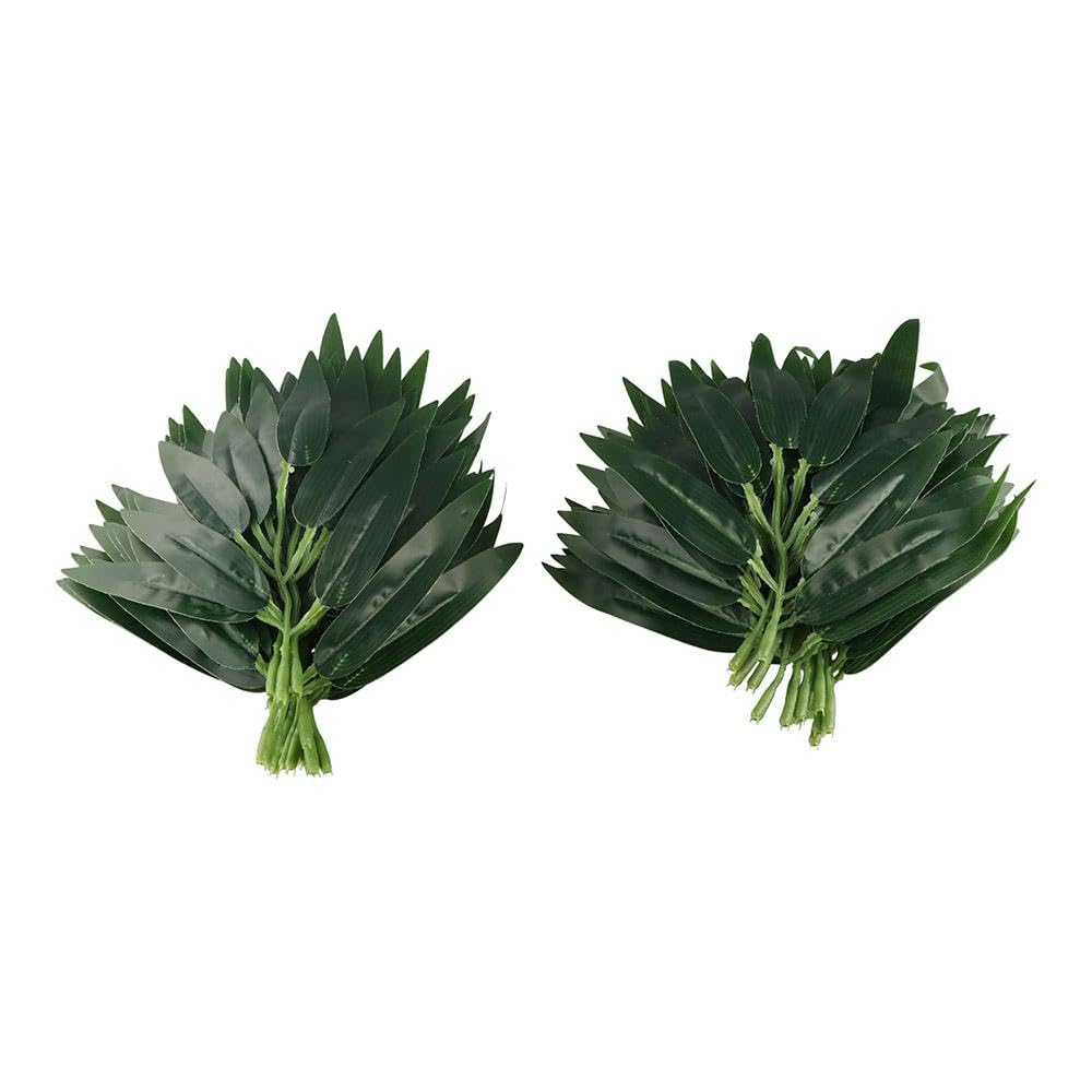 Hojas de bambú artificiales, 50 plantas verdes falsas para el hogar, oficina, decoración de fiestas