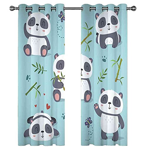 Rideau occultant panda isolant thermique et phonique 3D pour salon moderne - 3