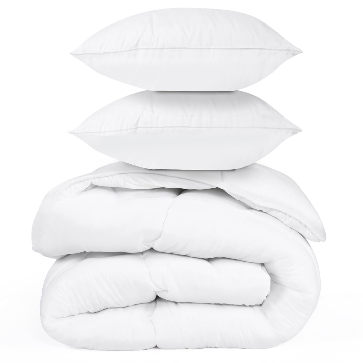 IDMarket - Piumino 220 x 240 cm Ellie Blanc Microfibra 700 GR + 2 cuscini