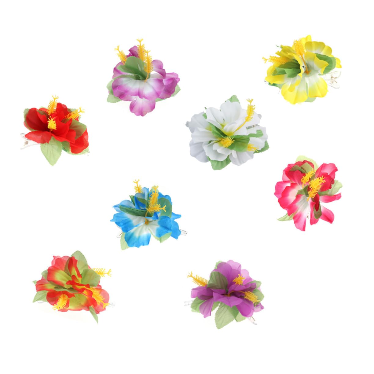FRCOLOR Lot de 16 barrettes à cheveux pour mariée - Pinces à cheveux - Accessoires de cheveux de mariage - Épingles à cheveux - Barrettes à cheveux pour filles - Hibiscus Hawaii