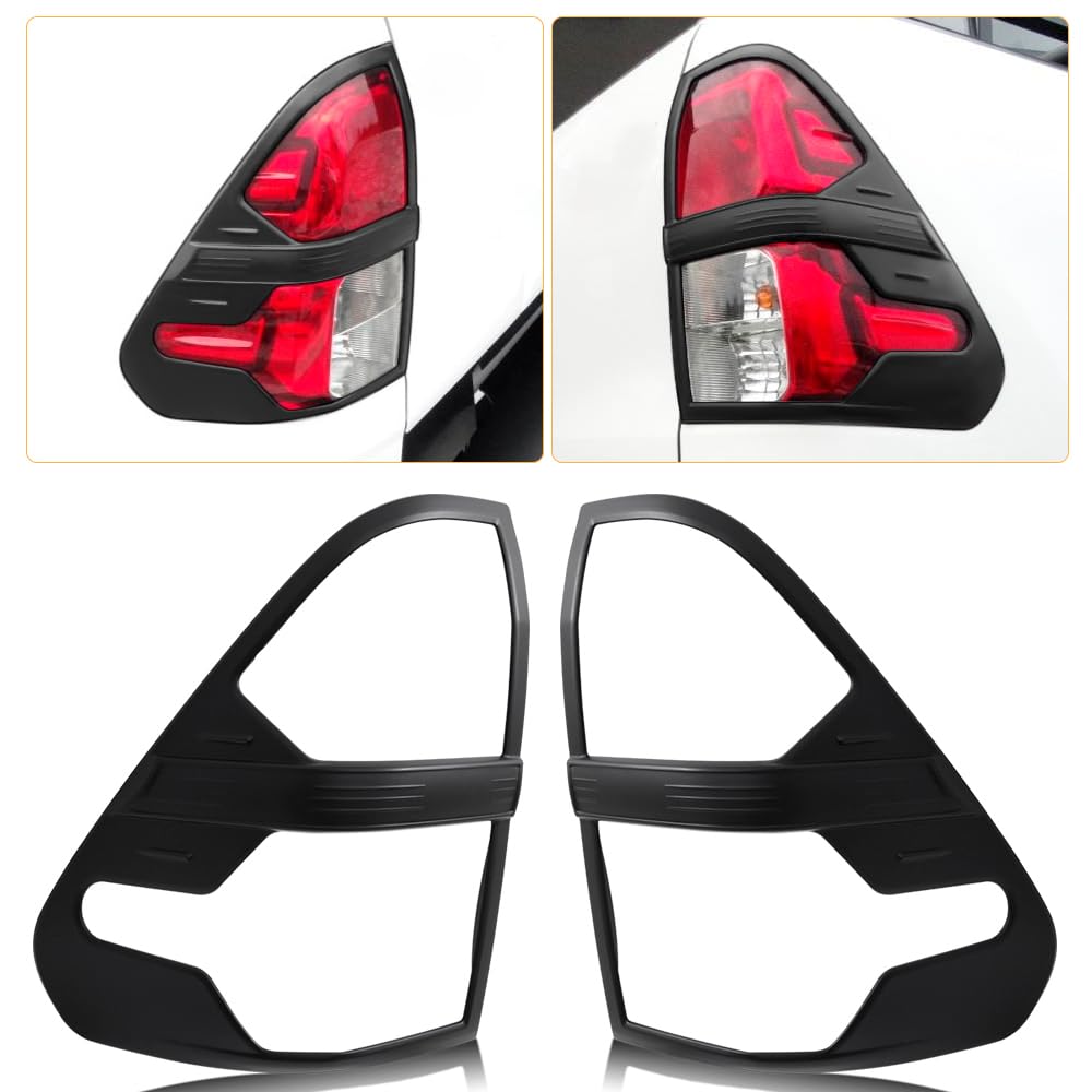 Funda de luz trasera para Toyota Hilux 2015-2020 y 2021-2024 Modelo base Hilux AN110 AN120 AN130 Invincible Revo Rocco ABS Borde de luz