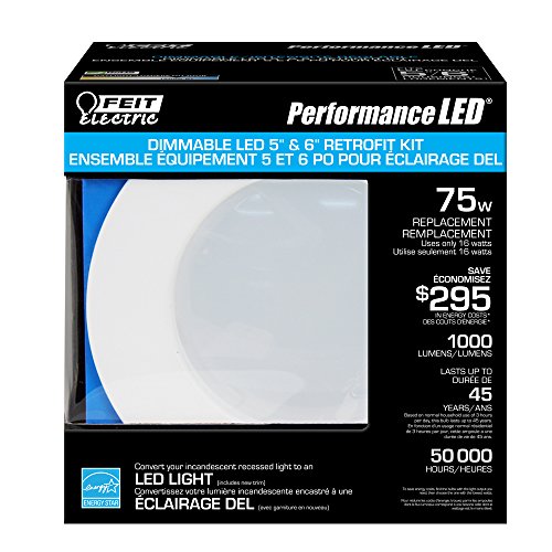 Super Big Clearance! Feit ledr56/850/can 75-watt Replacement Daylight 5/6 Inch Dimmable Retrofit Kit