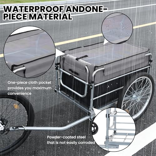 Aluminum 220 LBS Foldable Bike Trailer