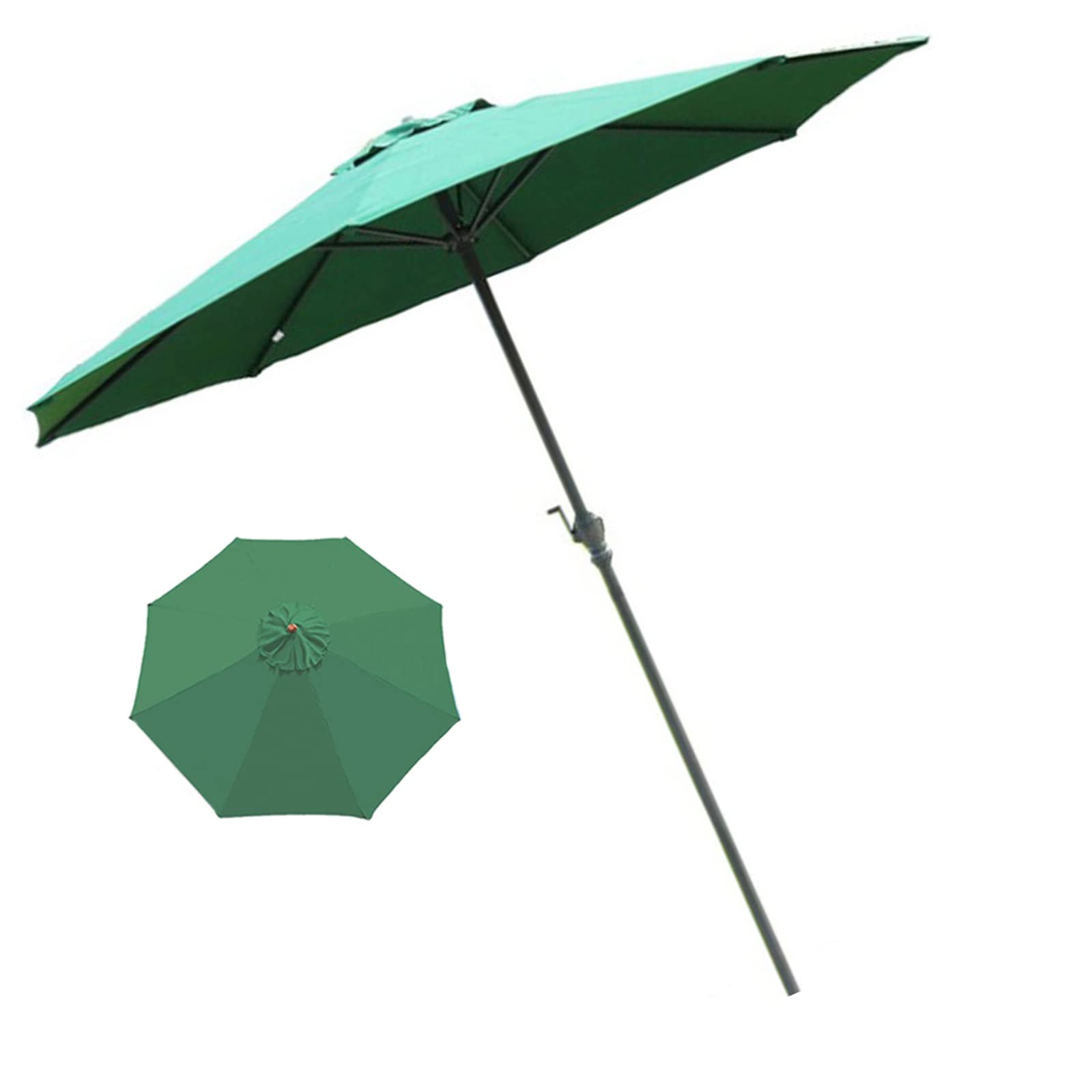 JOMRTS Garden Parasol,Outdoor Table Umbrella, Parasol Cover, Sun Protection Windproof Sunscreen Ventilation Umbrellas, for Backyard Pool Balcony Deck, Tilting Sun Shade Umbrella (Green 118inch)