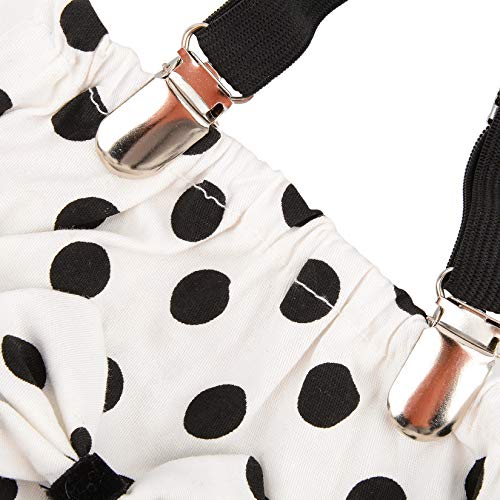 Ranphy Dog Sanitary Panties Female with Suspenders Washable Dog Diapers Polka Dot Doggy Underwear Reusable Dog Heat Panties Doggie Nappies Belly Bands Safety Pants with Bow-knot with Bow-knot - Image 3