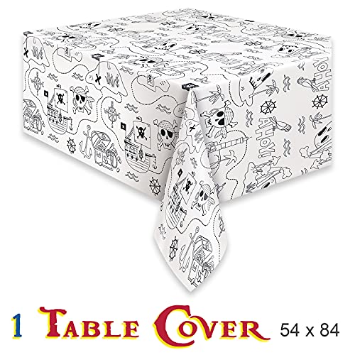 Pirate Party Supplies | Nautical Party Decorations | Includes Skull Plates, Pirate Party Table Cover, Napkins, Pirate Hats, And Eye Patches | Pirate Birthday Party Supplies And Favors Serves 16 #TOP5