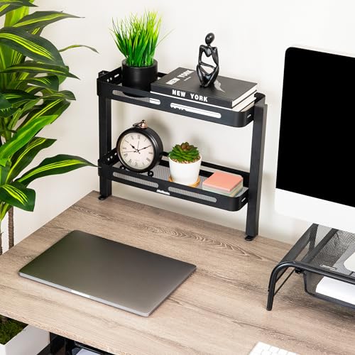 Organiseur de bureau à 2 niveaux avec pince Mind Reader étagère de table verticale - 3