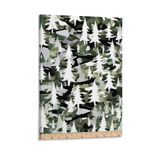 Poster arbres blancs camo anti-decoloration pour une deco murale durable