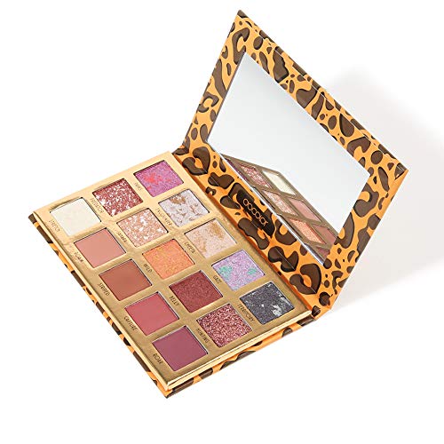 Docolor Leopard Eyeshadow Palette 15 Color Eye Shadow Matte Glitter Highly Pigmented Professional Makeup Palette Eye Shadow Powder Long Lasting Waterproof Cosmetic Eye Shadow Palette