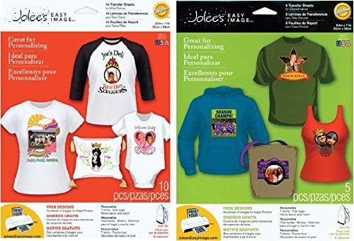 Jolee's Boutique Easy Image Iron-On Transfer Paper Bundle(White Fabrics and Colored Fabrics)