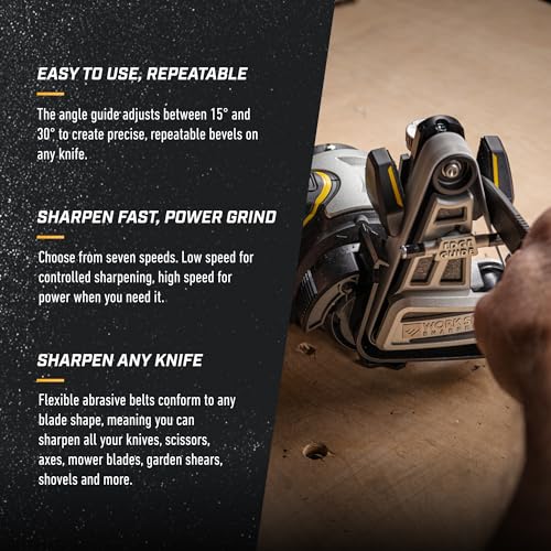 Image of Work Sharp Ken Onion Knife and Tool Sharpener with replacement belts, 7 Speed Motor Control with LED Display