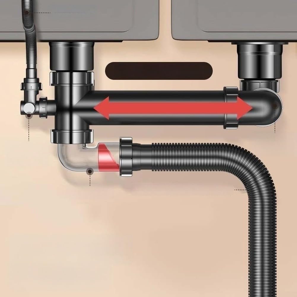 Kit tubo di scarico cucina 110 mm design salvaspazio (slot singolo 110)