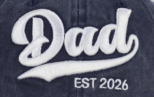 Image of 2PCS Mom and Dad EST 2026 Hat, 3D Embroidered Adjustable New Parents Gifts Baseball Cap