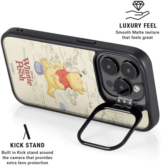 Skinit Kickstand Phone Case Compatible with iPhone 15 Pro Max - Officially Licensed Disney Winnie The Pooh Hundred Acre Wood Design