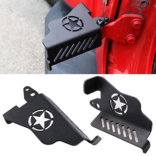 RERPRO Foot Pegs for Jeep Wrangler Door Hinge Front Foot Peg Doors Off for 2007-2025 2026 Jeep Wrangler JK JKU JL JLU 4XE Gladiator JT Foot Peg Metal Rest Pedals 1 Pair Star