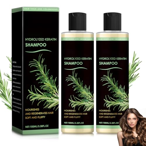 2Pcs Rosemary Hair Growth Shampoo Natural Hair Thickening Shampoo for Hair Loss Strengthening and Thickening with Hydrolyzed Keratin for Fine Hair and Hair Loss GrowthShampoo (A)