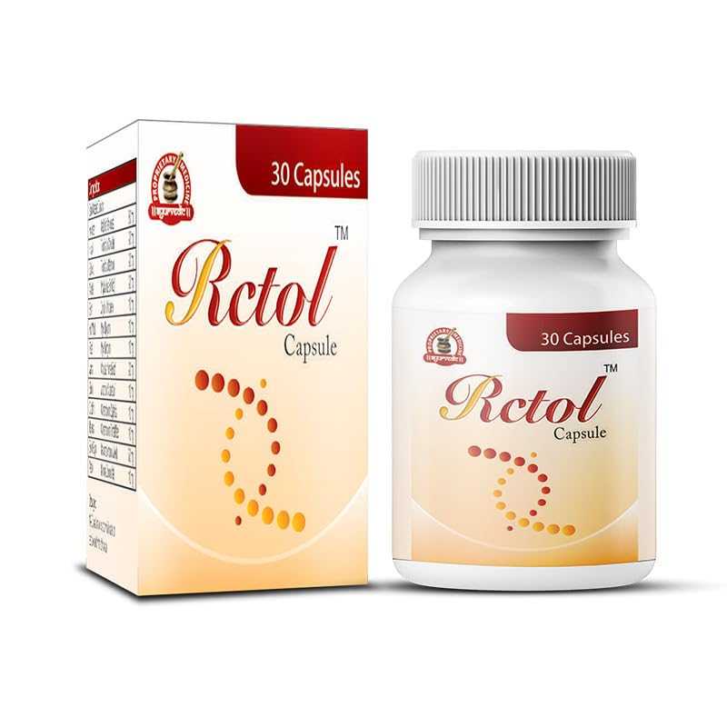 Rctol Capsules 60 Pills, for Women with Kachnar, Harad, Bahera, Aamla, White