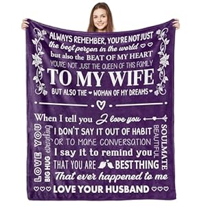 Gifts for Wife Romantic Wife Gifts Mother’s Day Birthday Gifts to My Wife Blanket Wife Gifts from Husband Wedding Anniversary Christmas Valentine’s Gifts for Wife(60×50 Inch)
