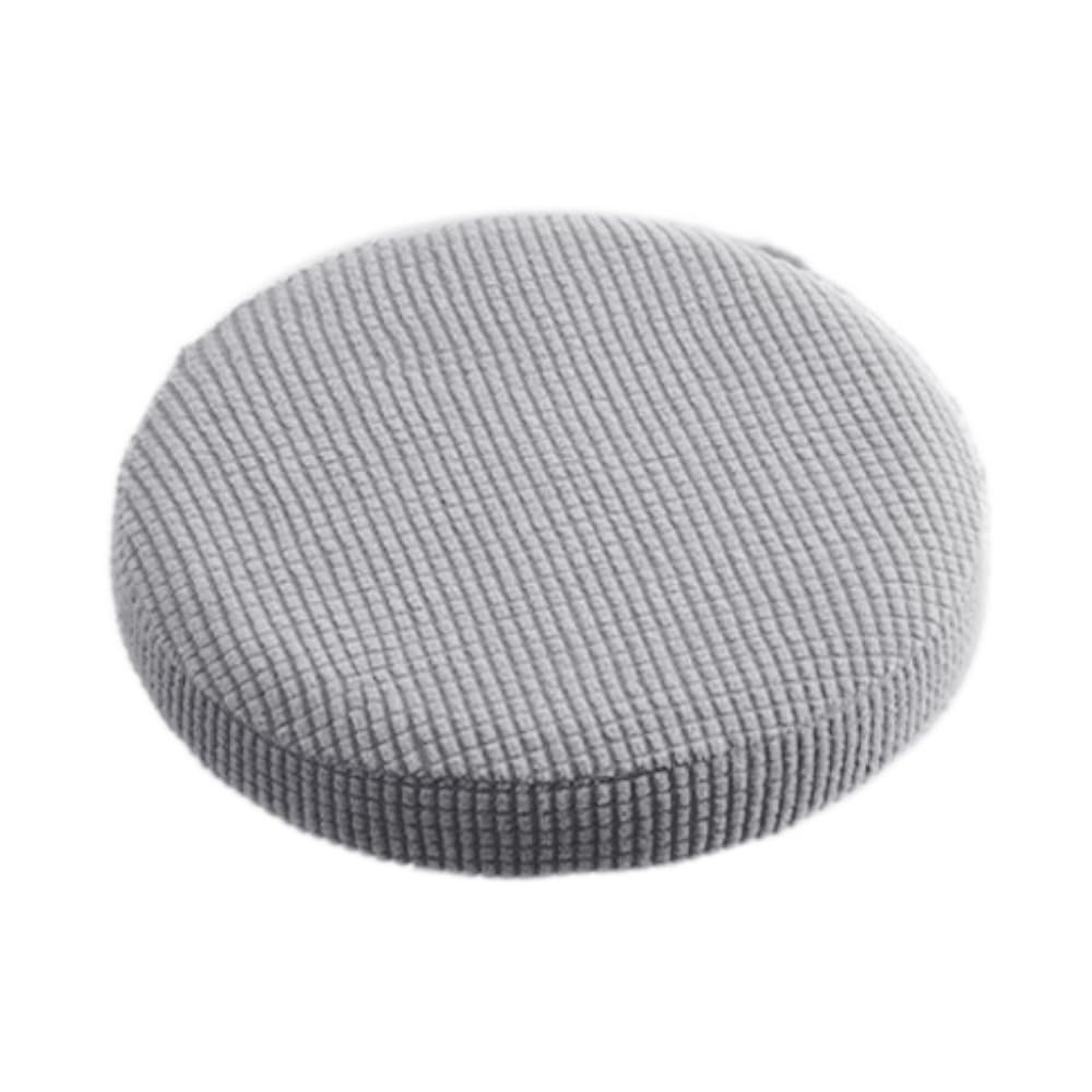 Lot de 2 housses de tabouret rondes pour chaise - Housse élastique - Housse de tabouret pivotant - Lavable - Pour tabouret rond de 30 à 40 cm de diamètre - Gris