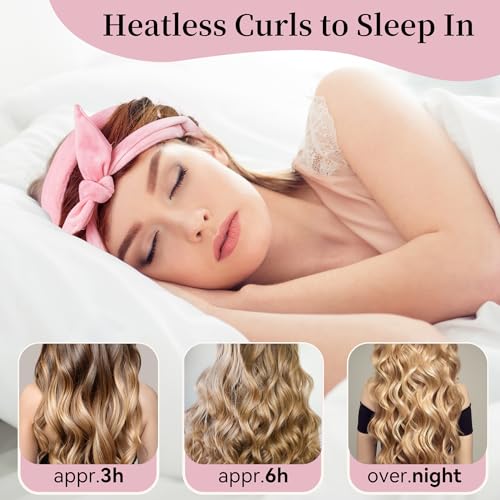 Modelador de cabelo extra longo macio sem calor de 152 cm atualizado para dormir, rolos de cabelo se