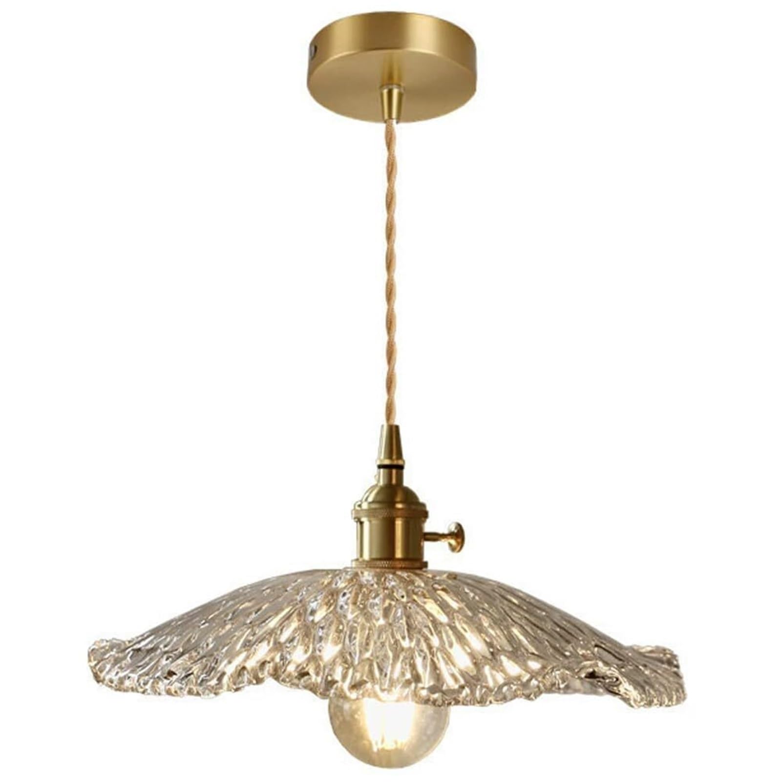 HUAYUSEDF Modern Industrial Glass Pendant Lamp Chandelier Hanging Lighting Ceiling Fixture E27 Flush Mount for Bedroom Dining Room Kitchen