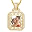 0945 Gold polygon pendant with rope chain
