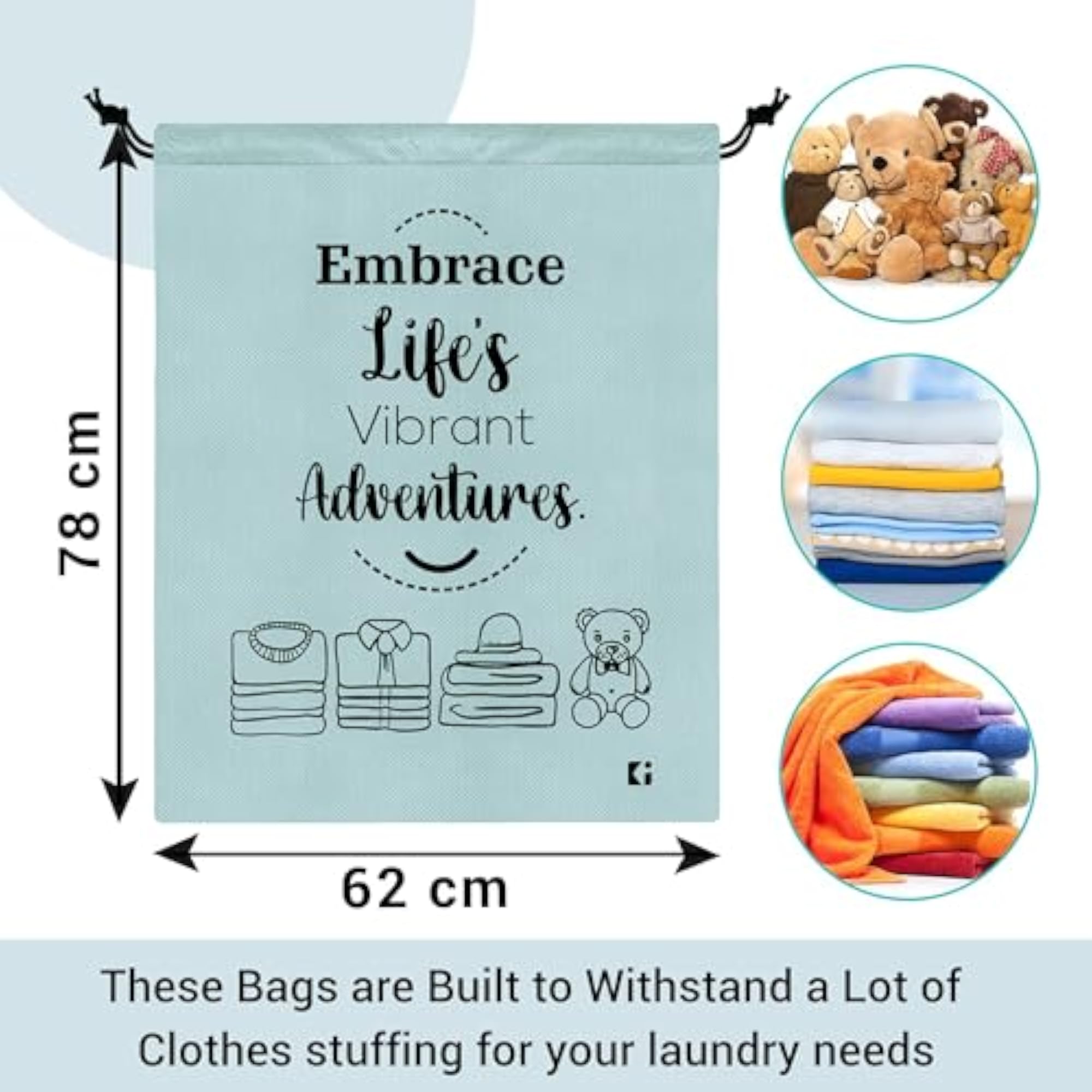 Pack of 4 Non-Woven Cloth Storage Bags