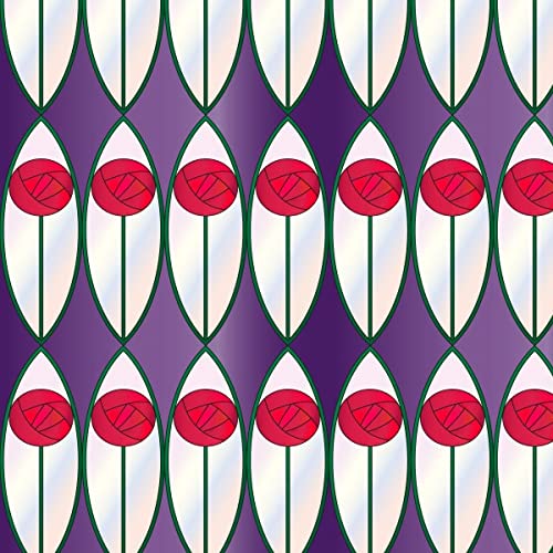 Windowpix 12 X 12 Graphic Victorian Rosed Stained Glass Window Window Film Reusable Static Cling Windowfilm Uv Filtering Energy Saving #TOP27